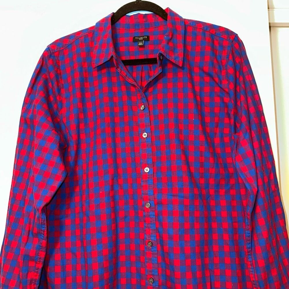 Talbots Petites Xlp Collared Button Down Ls Women… - image 3